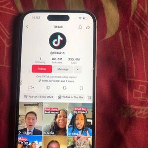 iPhone 15 with TikTok installed on it